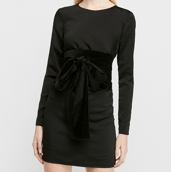 Express Dresses & Skirts - Express X Karla Long Sleeve Velvet Bow Dress